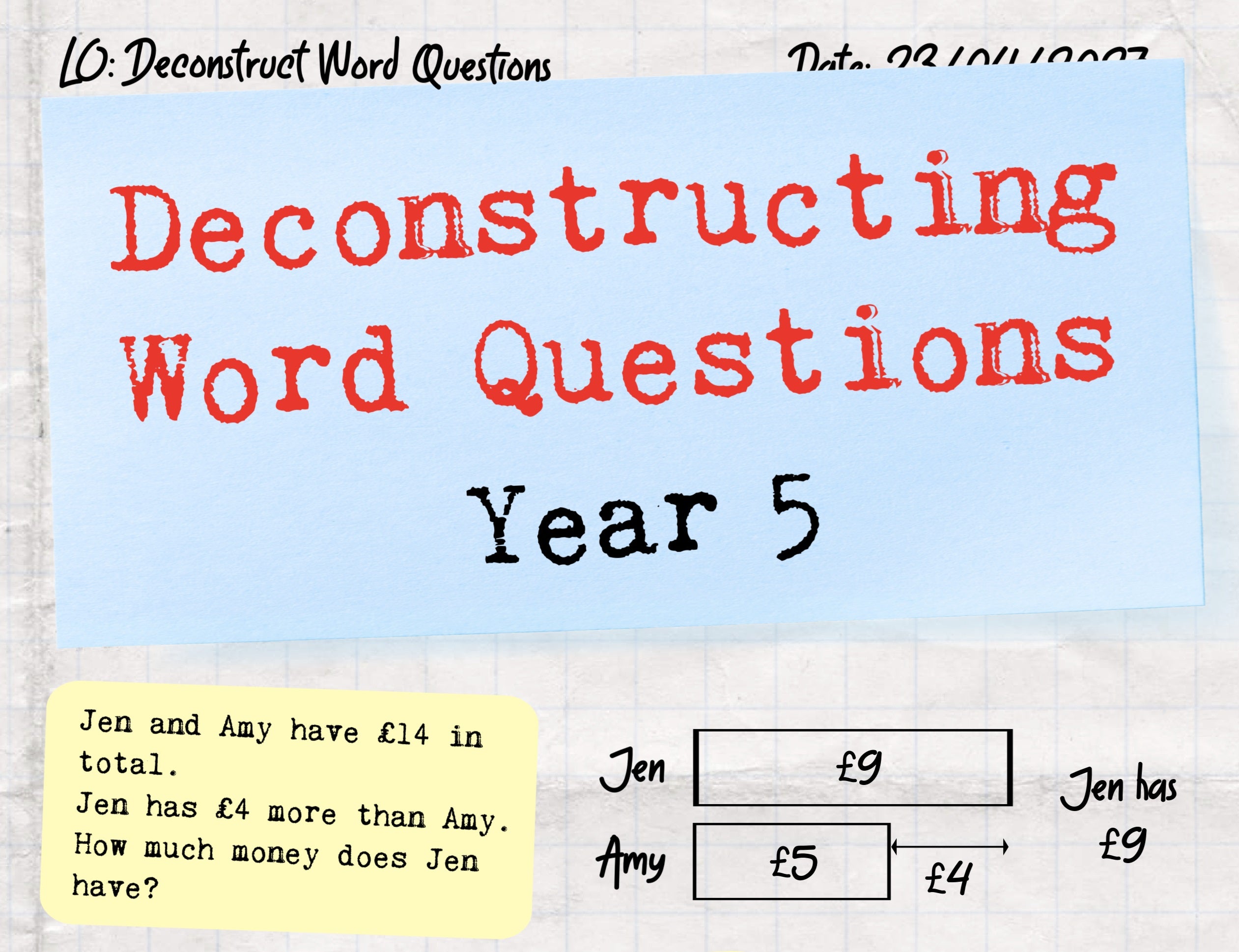 Deconstructing Word Questions - Y5